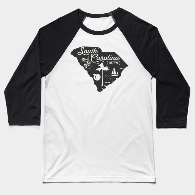 State of South Carolina Graphic Tee Baseball T-Shirt by MN Favorites